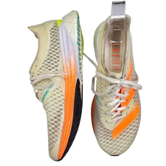 Adidas Adizero Pro White Screaming Orange Solar Yellow Lightstrike Running Sneak - Picture 5 of 13